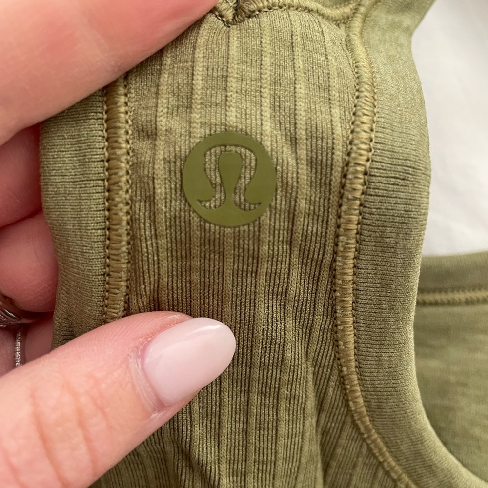 Lululemon Olive Green Ribbed Top